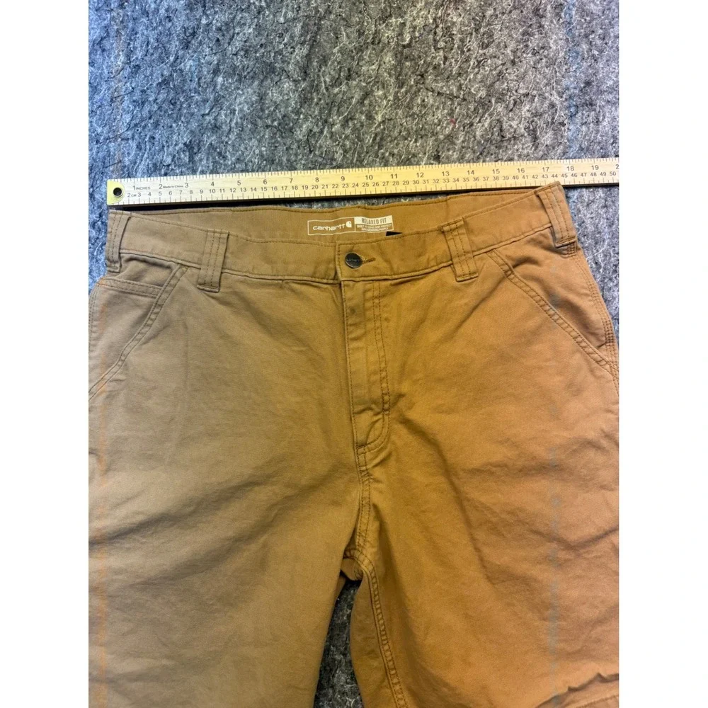 Carhartt Rugged Flex Relaxed Fit Canvas Work Shorts Tan Mens 36 102514-918